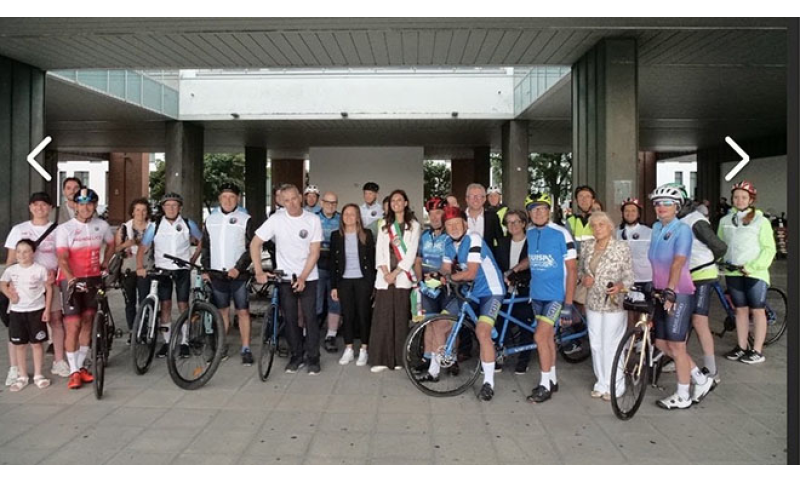 Charity ride for Parkinson's begins journey to Cortina 2026
